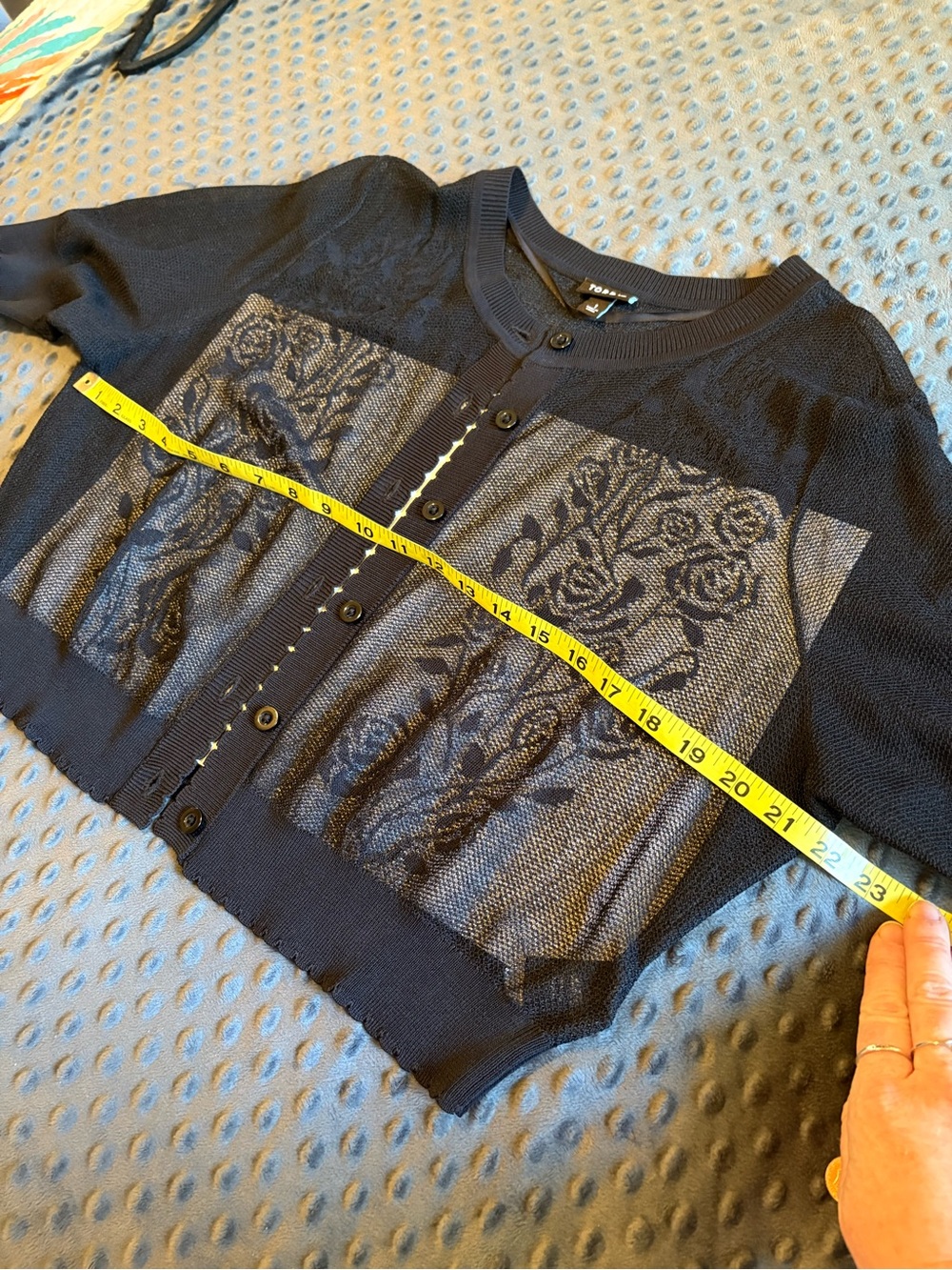 torrid Black V‑Neck Knit Cardigan with Button Front - Picture 2 of 6